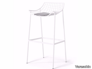 SUMMER SET - High steel stool with footrest _ Varaschin