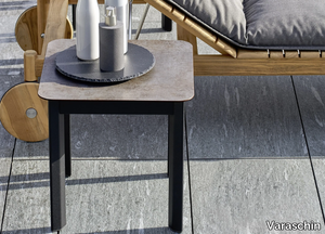 SYSTEM - Square powder coated aluminium garden side table _ Varaschin