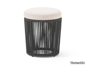 TIBIDABO - Round powder coated aluminium garden pouf _ Varaschin