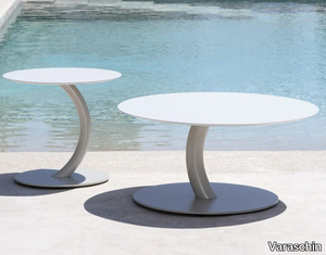 FLEXION - Round steel garden side table _ Varaschin