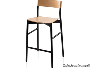 SG-NAVIA - High wooden stool with back _ Vela Arredamenti