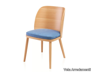 BRAS WOOD - Wooden chair with integrated cushion _ Vela Arredamenti