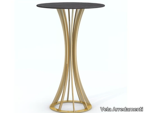 BOOMERANG - Round steel high table _ Vela Arredamenti