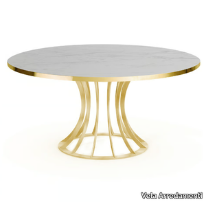 BOOMERANG - Round steel dining table _ Vela Arredamenti