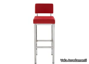 BUILDING-2 - Upholstered barstool with footrest _ Vela Arredamenti