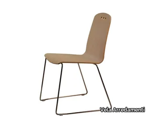 HOLE-F - Sled base wooden chair _ Vela Arredamenti