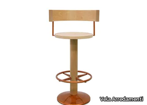 MILANO - High wooden stool with armrests _ Vela Arredamenti