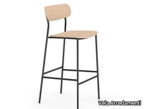 BISTRO - High iron stool with back _ Vela Arredamenti