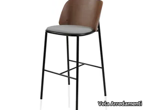 SG-VELA - High wooden stool with integrated cushion _ Vela Arredamenti