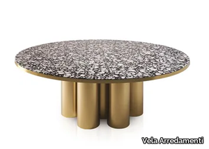 TRILOGY - Round steel table _ Vela Arredamenti