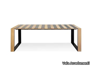 ZEBRA - Rectangular steel and wood table _ Vela Arredamenti