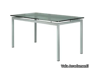 REVO - Rectangular glass and iron table _ Vela Arredamenti