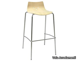 PRINCE - High wooden stool with footrest _ Vela Arredamenti