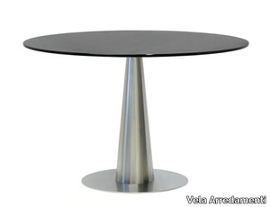 SLICONO - Round stainless steel table _ Vela Arredamenti