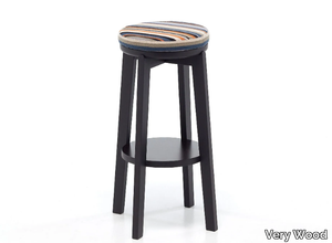 ROND 06 - High oak stool with footrest _ Very Wood