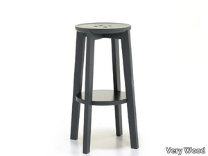 ROND 16 - High oak stool with footrest _ Very Wood