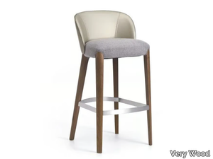 BELLEVUE 06 - High upholstered fabric stool with footrest _ Very Wood