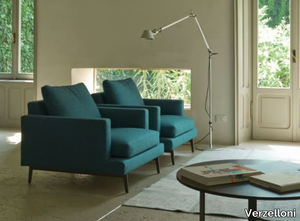 LARSEN - Fabric armchair with removable cover with armrests _ Verzelloni