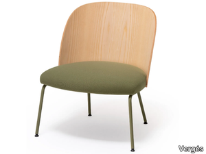 CISTELL SLIM - Easy chair with metal leg and wooden back _ Vergés