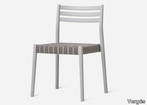 BOGART - Stackable wooden chair with elastic textile seat _ Vergés