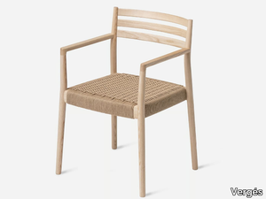 BOGART - Chair with armrests in wood and rope _ Vergés