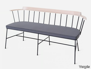 MIM - Powder coated steel bench with back _ Vergés