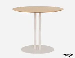 SANDWICH - Round table with ash top and steel base _ Vergés