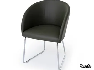 CISTELL ORIGINAL - Sled base upholstered leather chair _ Vergés