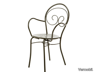 MIMMO - Stackable metal garden chair with armrests _ Vermobil