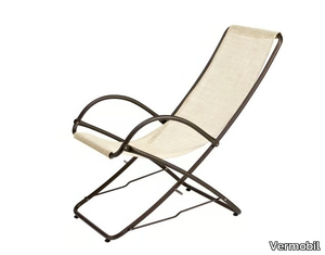 PARK - Folding fabric deck chair with armrests _ Vermobil