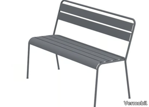 TWIST - Stackable metal garden bench with back _ Vermobil