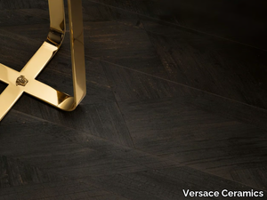 INTRECCIO CARBON - Porcelain stoneware wall/floor tiles with wood effect _ Versace Ceramics