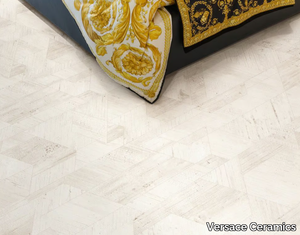 INTRECCIO WHITE - Porcelain stoneware wall/floor tiles with wood effect _ Versace Ceramics