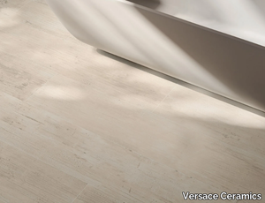 WHITE - Porcelain stoneware wall/floor tiles with wood effect _ Versace Ceramics