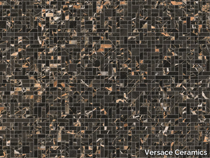 BLACK & GOLD SOFT - Porcelain stoneware mosaic _ Versace Ceramics