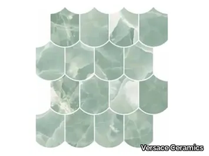 WAVE ONYX GREEN - Porcelain stoneware mosaic _ Versace Ceramics