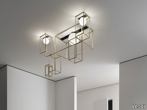 MULTIPLO - LED glass and steel ceiling lamp _ Vesoi