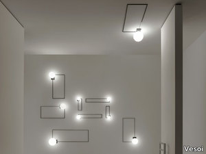 PERIMETRO DI MULTIPLO - Glass and steel wall lamp / ceiling lamp _ Vesoi