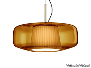 PLISSÉ - LED blown glass pendant lamp _ Vetreria Vistosi