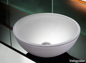 COROLLA CORIANDOLI - Countertop round glass washbasin _ Vetrocolor