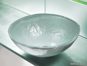 COROLLA TRASPARENZE - Countertop round glass washbasin _ Vetrocolor