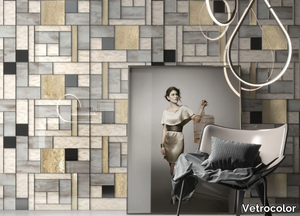 MODULAR PATTERN - Indoor glass wall/floor tiles _ Vetrocolor