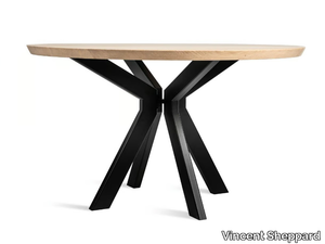 ALBERT - Round steel and wood table _ Vincent Sheppard