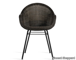 EDGAR - Wicker garden chair with armrests _ Vincent Sheppard