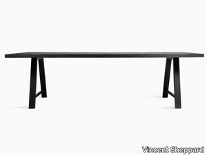 ACHILLE A BASE - Rectangular steel and wood dining table _ Vincent Sheppard