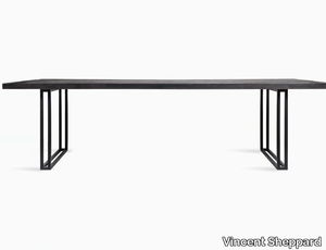 ACHILLE SQUARE BASE - Rectangular steel and wood dining table _ Vincent Sheppard