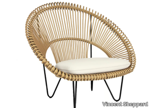 ROY COCOON - Wicker garden armchair with armrests _ Vincent Sheppard