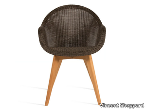 EDGAR - Wicker garden chair with armrests _ Vincent Sheppard