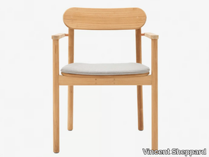 FREYA - Stackable teak garden chair with armrests _ Vincent Sheppard