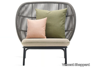 KODO COCOON - Rope garden armchair with padded seat _ Vincent Sheppard